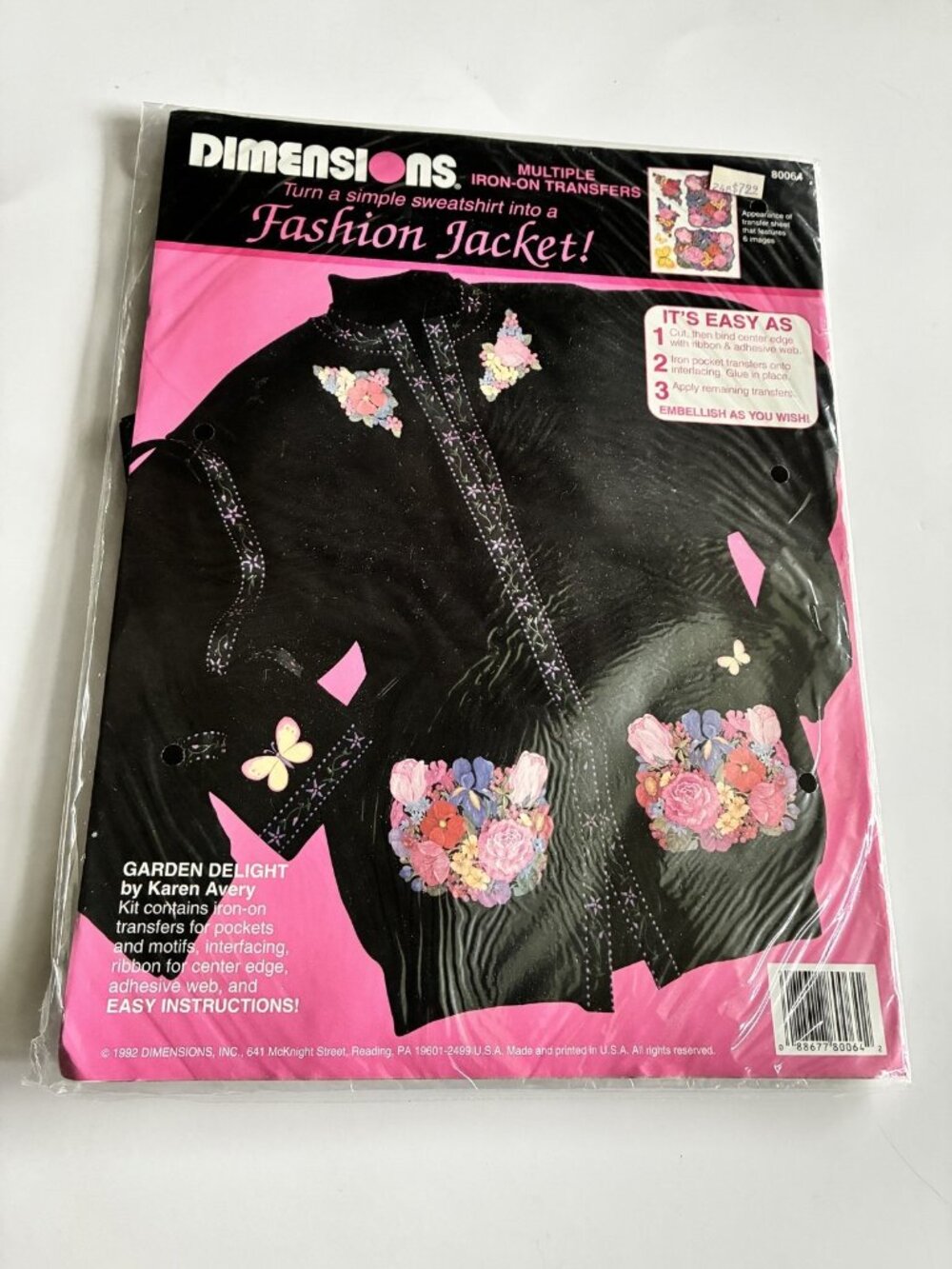 Dimensions 80064 Garden Delight Multiple Iron-On Transfers Kit Fashion Jacket